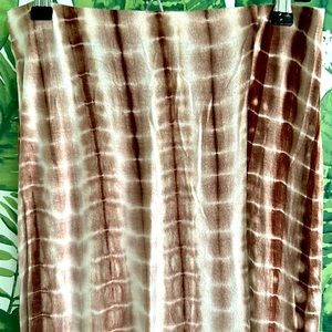 Brown tie dye maxi skirt